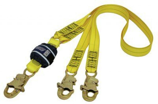 Force2 Shock Absorbing Lanyards Webbing Double Tail 2.0m overall length