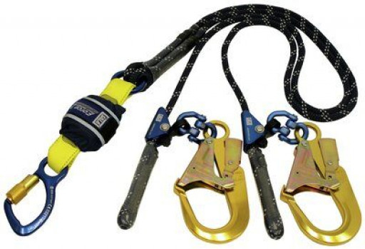 3M DBI SALA Force2 Shock Absorbing Lanyards Kernmantle Rope Double Tail Cut Resistant Adjustable 2.0m overall length