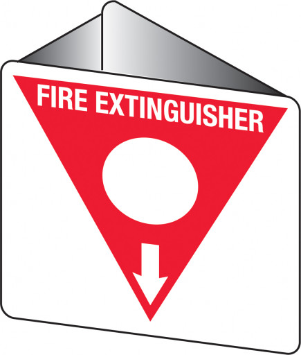 225x225mm - Poly - Off Wall - Fire Extinguisher Marker - Powder AB(E) (White) (FRL05OWP)