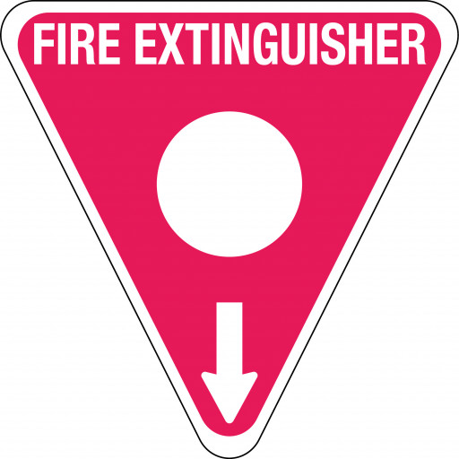 350mm Poly Triangle - Fire Extinguisher Marker - Powder AB(E) (White) (FRL05TRP)