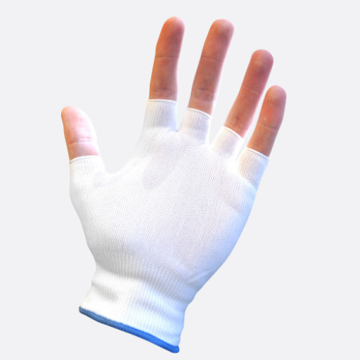 TGC (10 Pairs) Glovlet Cotton-Blend Fingerless Reusable Gloves L