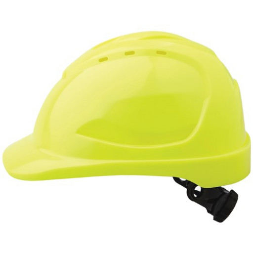 FLURO YELLOW V9 Hard Hat - VENTED with Ratchet Harness