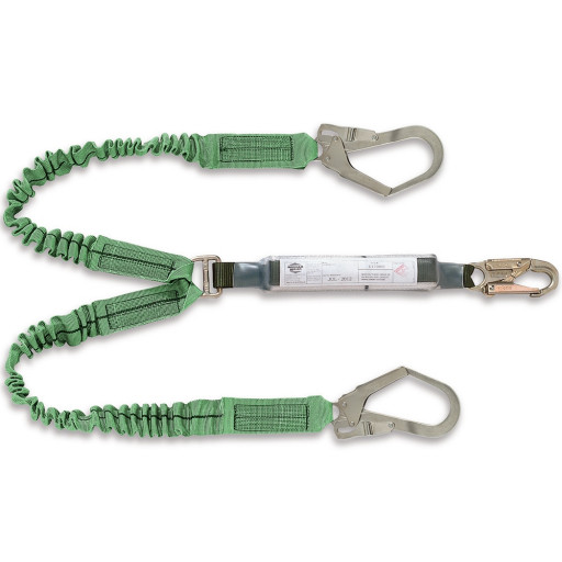 2mtre Double Lanyard with M1030004 hooks on 2 legs & 19mm hook at energy absorbing end.