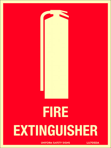 180x240mm - Poly - Luminous - Fire Extinguisher (LU705DP)