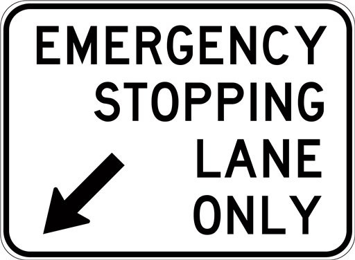 1500x1100mm - Class 1 - Aluminium - Emergency Stopping Lane Only (Left) (R5-58(L))