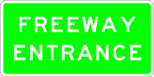 1200x600mm - Class 1 - Aluminium - Freeway Entrance (R6-20A)