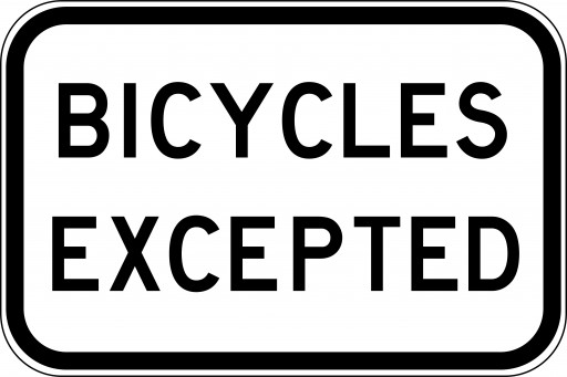 600x400mm - Class 1 - Aluminium - Bicycles Excepted (R9-3B)