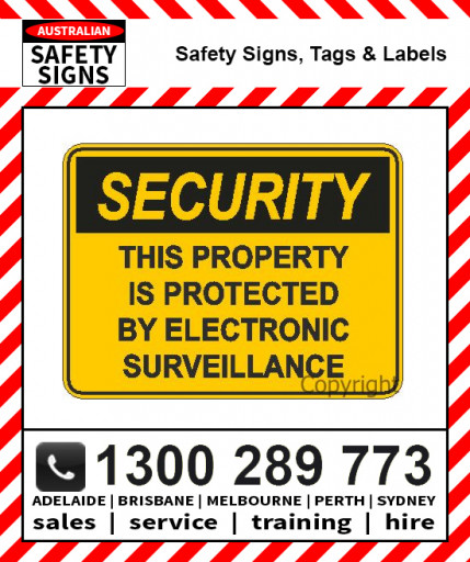 SECURITY THIS PROPERTY IS PROTECTED Metal / Poly / Self Stick Vinyl