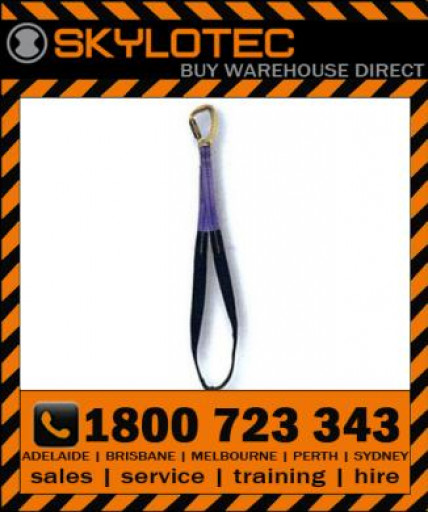 Skylotec attachment sling loop SEP 40kN - Cut proof 30mm wide fibres with a sewn in 40mm outer sheath, Fitted with steel 45kN autolock karabiner 22mm gate (L-0397-2) 2m length