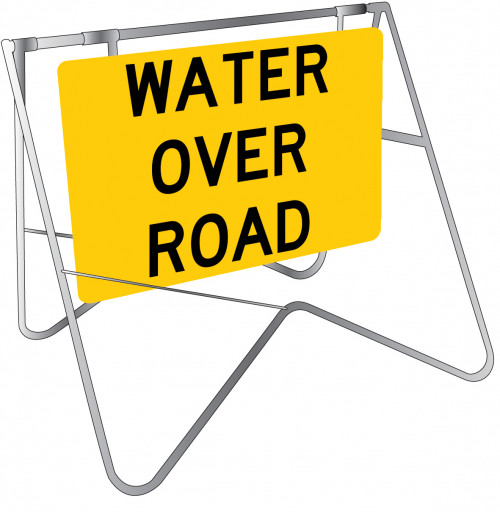 900x600mm - Class 1 - Swing Stand and Sign - Water Over Road (STD526)