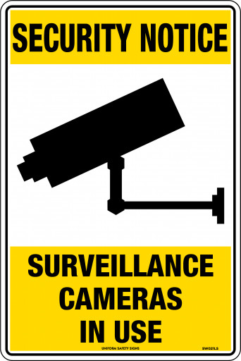 450x300mm - Poly - Security Notice Surveillance Cameras In Use (SW021LSP)