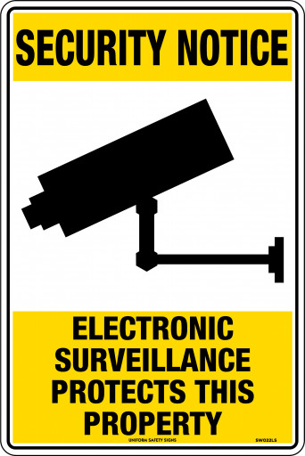 450x300mm - Poly - Security Notice Electronic Surveillance Protects This Property (SW022LSP)