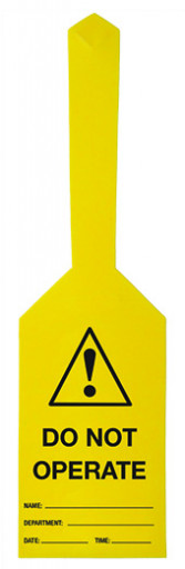 170x80mm - Self Locking Tags - Pkt of 25 - (Caution Triangle & Exclamation Mark) Do Not Operate (UDT409)