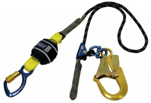 3M DBI-SALA Force2 Shock Absorbing Lanyards Kernmantle Rope Single Tail Cut Resistant Adjustable 2.0m overall length