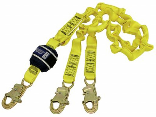 3M DBI-SALA Force2 Shock Absorbing Lanyards Webbing Double Tail Elasticated 2.0m overall length