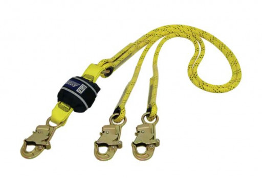3M DBI-SALA Force2 Shock Absorbing Lanyards Kernmantle Rope Double Tail 2.0m overall length