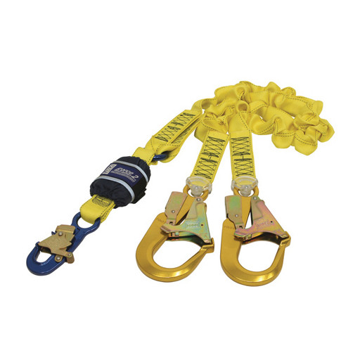 DBI SALA Force2 Shock Absorbing Elasticated Webbing Lanyard - Double Tail 2.0m overall length