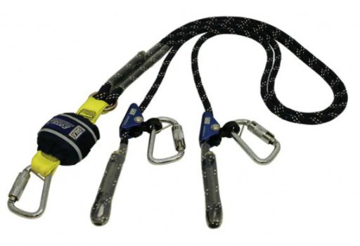 3M DBI-SALA Force2 Shock Absorbing Lanyards Kernmantle Rope Double Tail Cut Resistant Adjustable 2.0m overall length