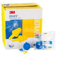 (Case of 4 boxes) 3M Yellow Corded Earplugs in Hard Case Class 3 SLC80 18dB (50 pairs per box) (70071515798)