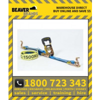 Beaver 35mm X 6m Multi Purpose Ratchet Tie Down Assembly Rubber Grip Handle With Hook & Keeper (349035rb)