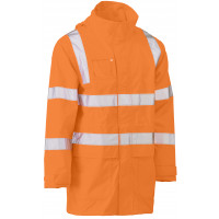 Bisley Taped Hi Vis Rail Wet Weather Jacket Orange