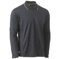 Bisley Cool Mesh Polo Shirt with Reflective Piping Charcoal