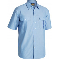 Bisley Oxford Short Sleeve Shirt Blue