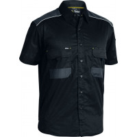 Bisley Flex & Move Mechanical Stretch Short Sleeve Shirt BLACK