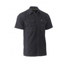 Bisley Flex & Move Utility Work Short Sleeve Shirt Black