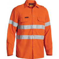 Bisley Tencate Tecasafe Plus 580 Taped Hi Vis Lightweight FR Vented Long Sleeve Shirt Orange