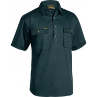 Bisley Closed Front Cotton Drill Short Sleeve Shirt Bottle