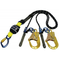 3M DBI SALA Force2 Shock Absorbing Lanyards Kernmantle Rope Double Tail Cut Resistant Adjustable 2.0m overall length