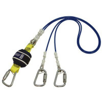 Force2 Shock Absorbing Lanyards Wire Cable Double Tail PVC Coated 2.0m overall length