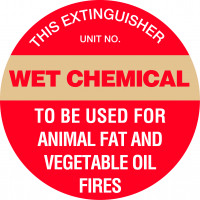 200mm Disc - Self Adhesive - Fire Extinguisher Marker - Wet Chemical (Gold) (FRL07A)