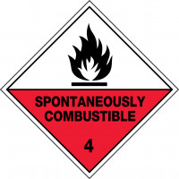 270x270mm - Self Adhesive - Spontaneously Combustible 4 (HLTM104.2A)