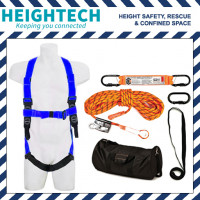 Basic Heightech Roofer's Kit with Safety Harness and 15m Ropeline