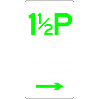 225x450mm - Aluminium - 1 1/2 Parking (Right Arrow) (R5-17(R)