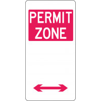 225x450mm - Aluminium - Permit Zone (Double Arrow) (R5-22(D))