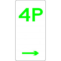 225x450mm - Aluminium - 4 Hour Parking  (Right  Arrow) (R5-4(R)