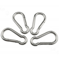 8mm PEAR-SHAPED AISI 316 STAINLESS STEEL CARABINERS BLL 750kg PK-4