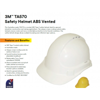 3M UNILITE TA570 White SAFETY HELMET ABS VENTED Safety Helmet Abs (Type 1) Vented