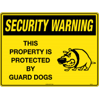 450x300mm - Poly - Security Warning This Property is Protected by Guard Dogs (SW017LSP)