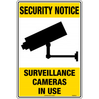 450x300mm - Poly - Security Notice Surveillance Cameras In Use (SW021LSP)