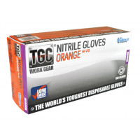 TGC (Box of 100) Orange Hi-Vis Nitrile Disposable Gloves XS