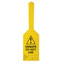 170x80mm - Self Locking Tags - Pkt of 25 - (Caution Triangle & Exclamation Mark) Unsafe Do Not Use (UDT408)