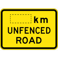 800x625mm - Aluminium - Class 1 Reflective - __km Unfenced Road (W8-204C)