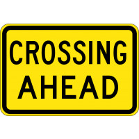 900x600mm - Aluminium - Class 1 Reflective - Crossing Ahead (For Use Only With W6-3) (W8-22C)