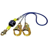 3M DBI SALA Force2 Shock Absorbing Lanyards Wire Cable Double Tail PVC Coated 2.0m overall length