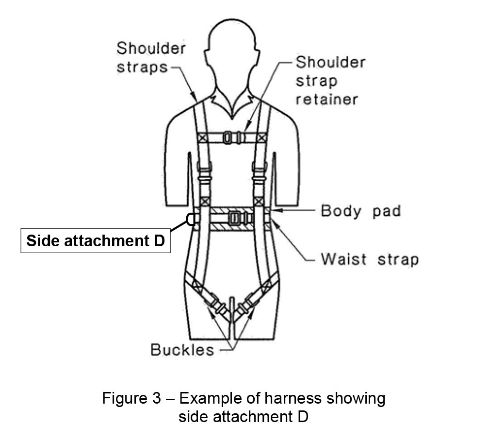 Figure 3 – Example of harness showing side attachment D